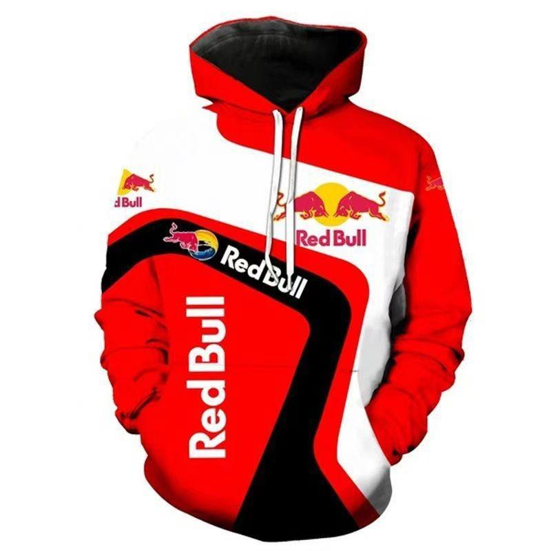 American High Street Men's Autumn Racing and Motorcycle Wear, Red Bull Niche Style, Versatile Top, New Printed Long-sleeved Style
