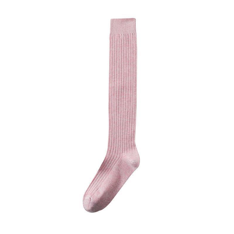 Calf Socks, Girls' School Style, Vertical Stripes, Spring and Autumn Thin Long Tube, Pile Mid-tube Socks, Versatile Leather Shoes