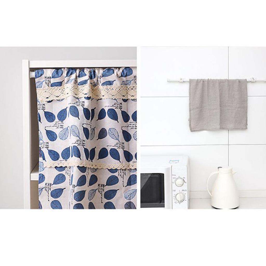 Curtain Rod With Brackets Telescoping Reliable Support Drapery Rods Set for Bathroom Kitchen 50‑90cm 2 Rods + 2 Hooks