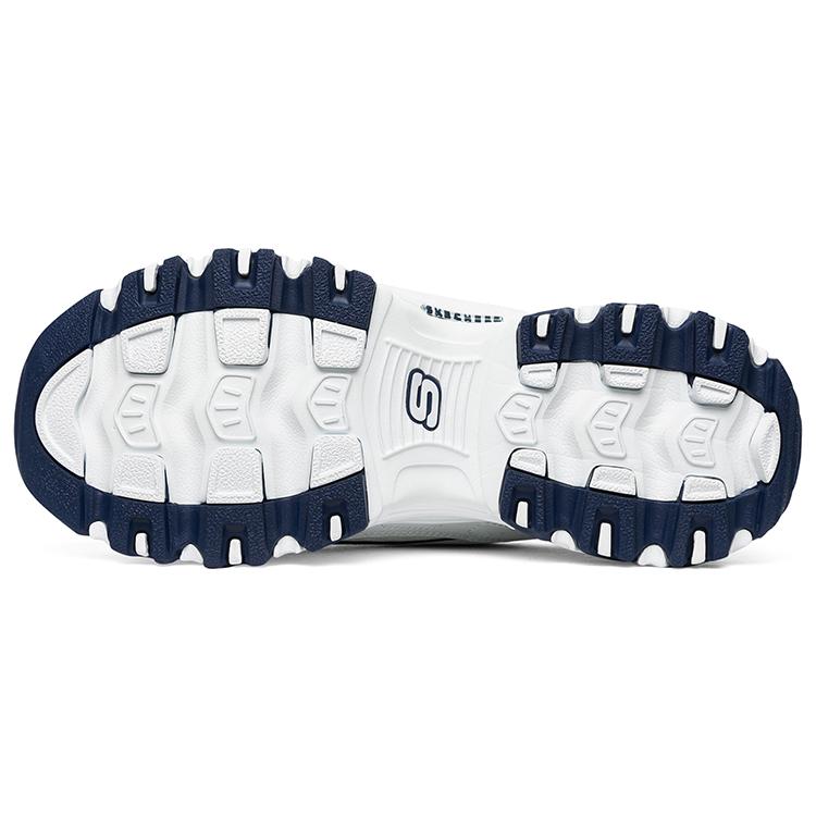 Skechers D'Lites 1.0 Height Increasing Low Top Chunky Sneakers Women's White Blue 99999863-WNV