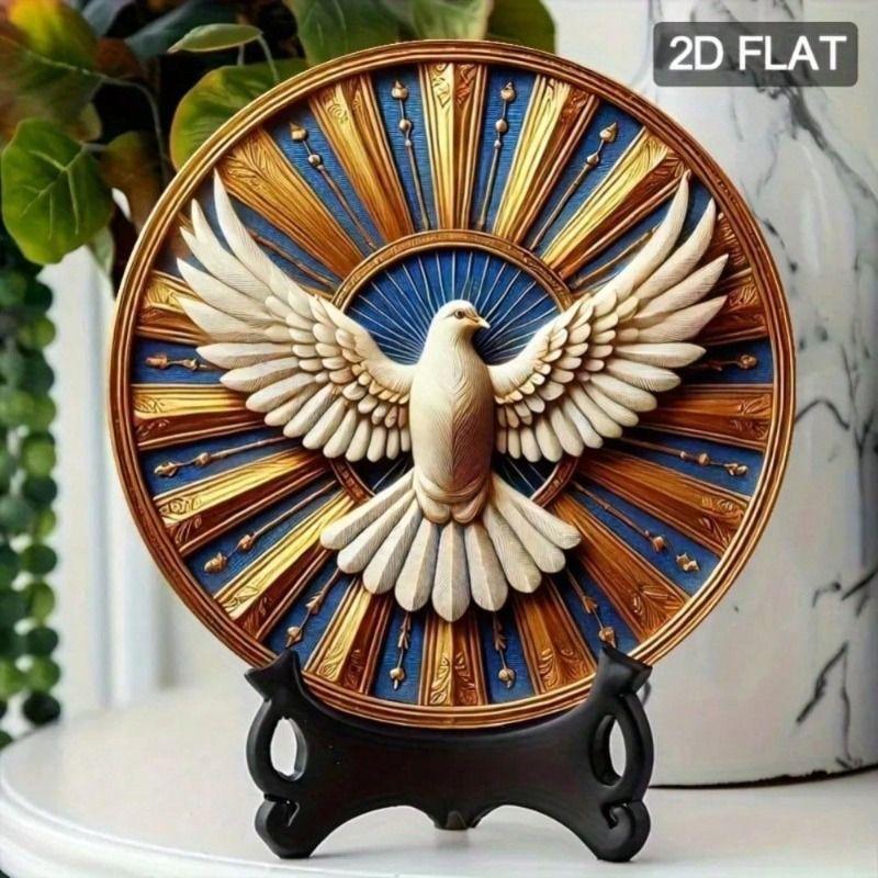 

Tin Sign Pigeon Round 20cm Metal Wall Art for Bathroom