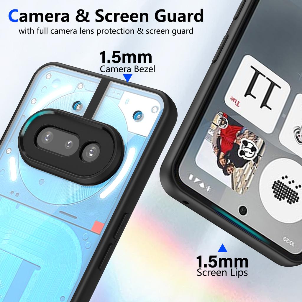 For Nothing Phone (3a) Case Matte Skin Touch Clear PC+TPU Shockproof Phone Back Cover