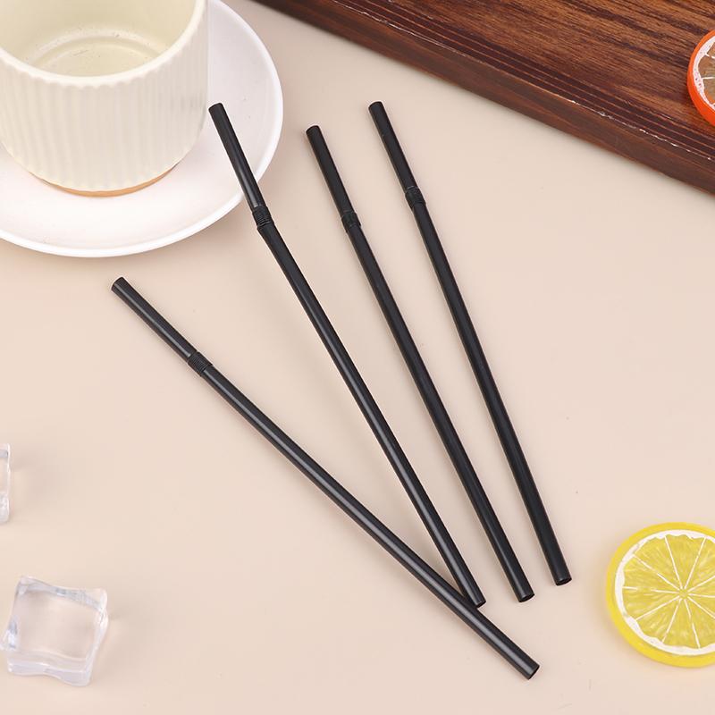 100Pcs Drinking Straws Black Flexible Wedding Party Supplies Drinking Straws Kitchen