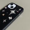 3D Strassstern Handyhülle Für iPhone 17 16 15 14 13 12 11 Pro Max 14promax Schwarze Weiche Rückseite