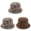 Trendy Leopard Print Fisherman Hat With Wide Brim For Spring Outdoor Sun Protection