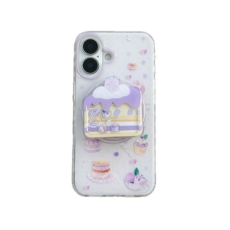Korean Taro Paste Dessert Magnetic Stand iPhone Case for 17/16 Pro Max/15/14 - Girly Design