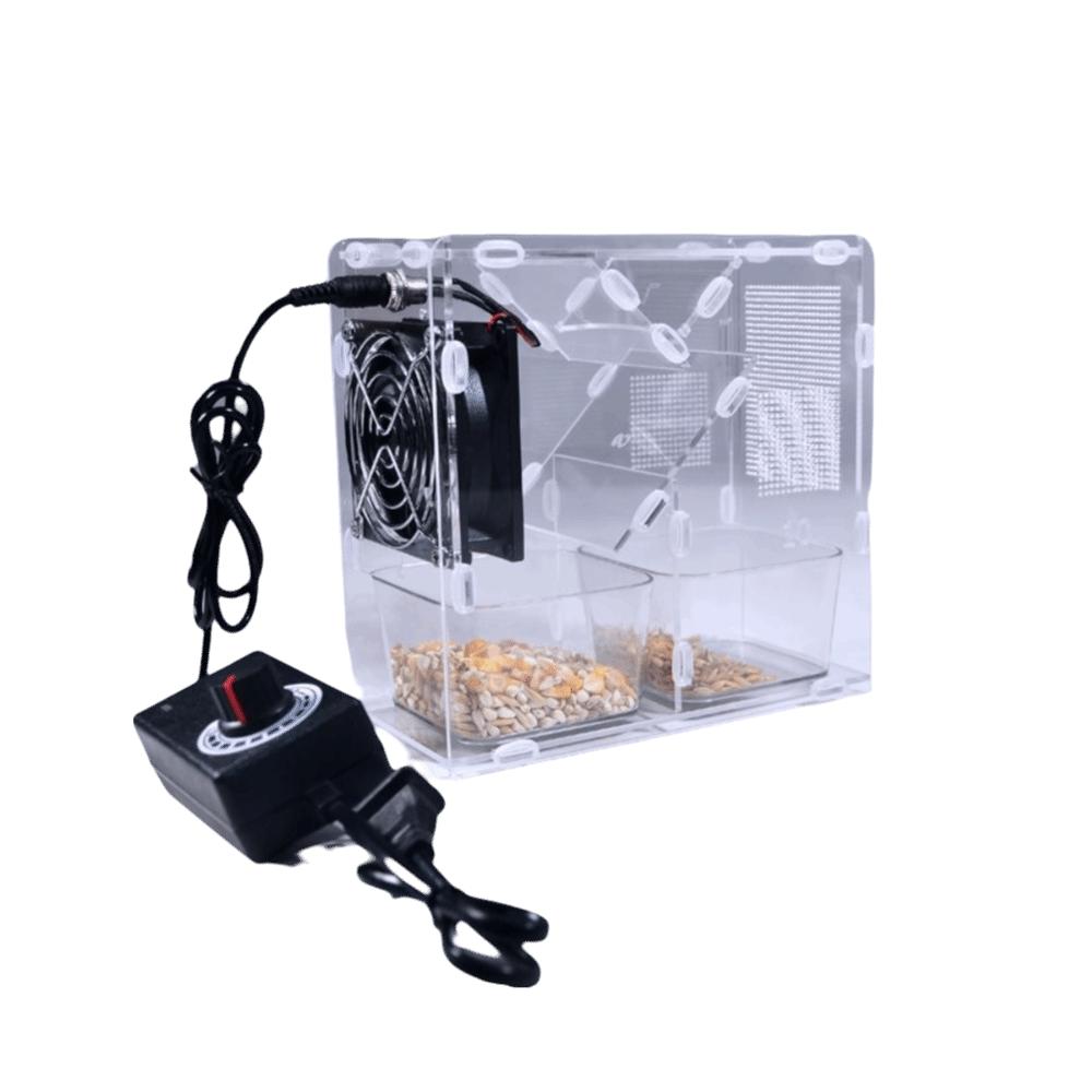 

Clear Acrylic Bird Grains Blowing Machine Electric Bird Food Separator Bird Food Blower Pet Store US Plug прозорий