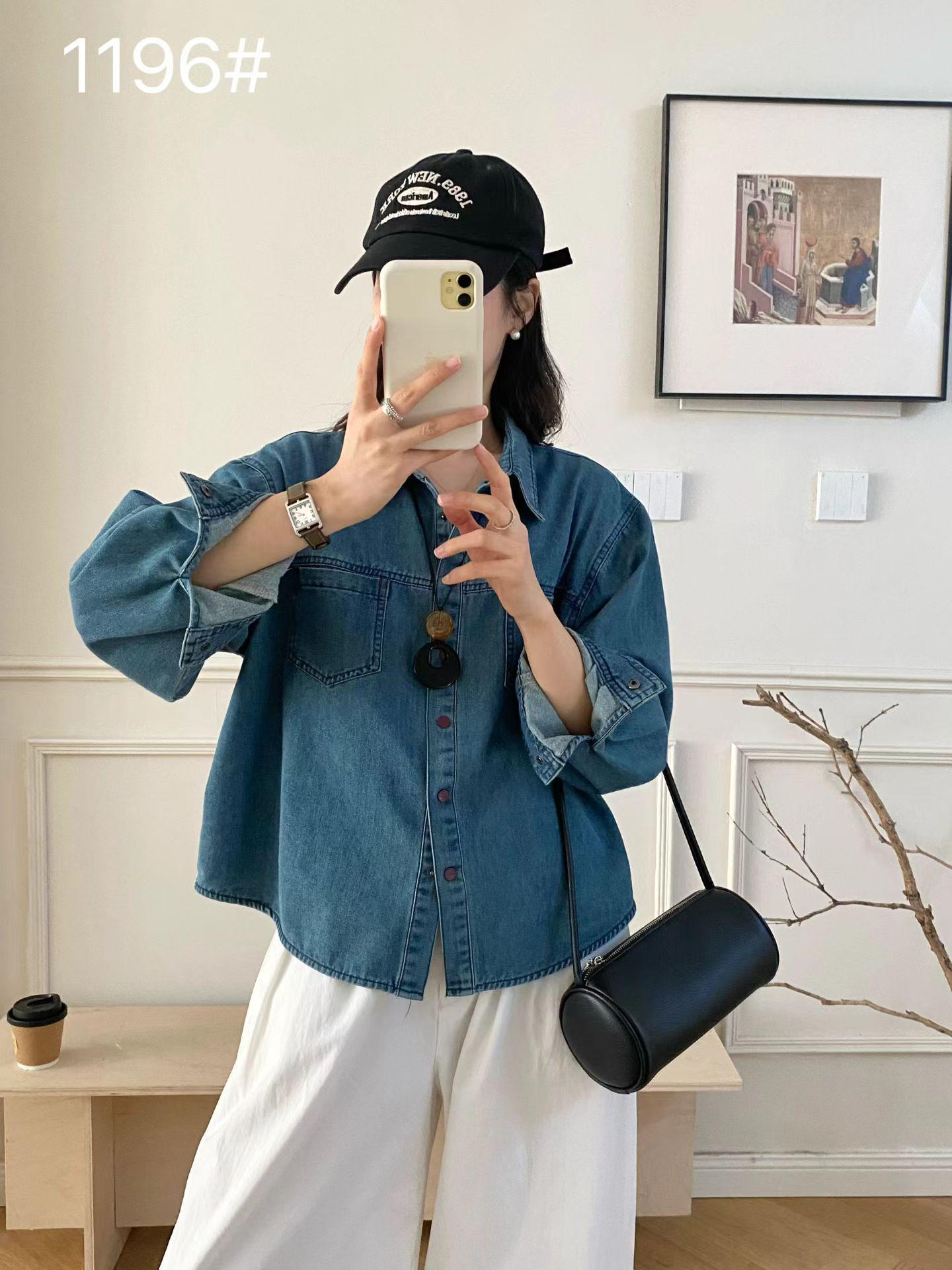 

2026 Early Spring Women s High-End Korean Brushed Denim Shirt Jacket One Size (Fits 80-140 jin) світло-синій колір