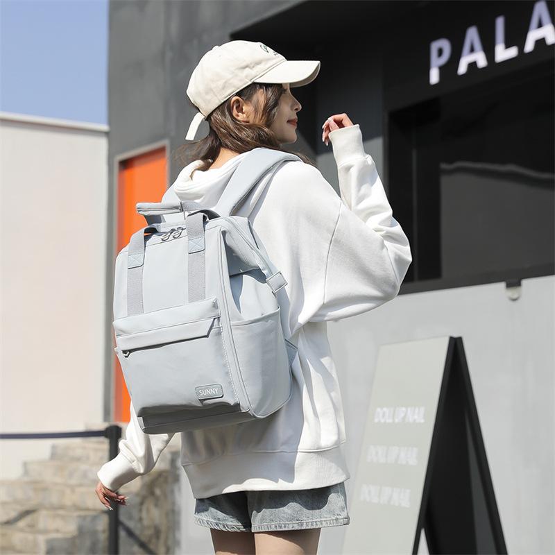 SchoolbagYX New Simple Large Space Backpack Backpack Schoolbag Travel Korean Version High School Student College Student Backpack Mommy Bag