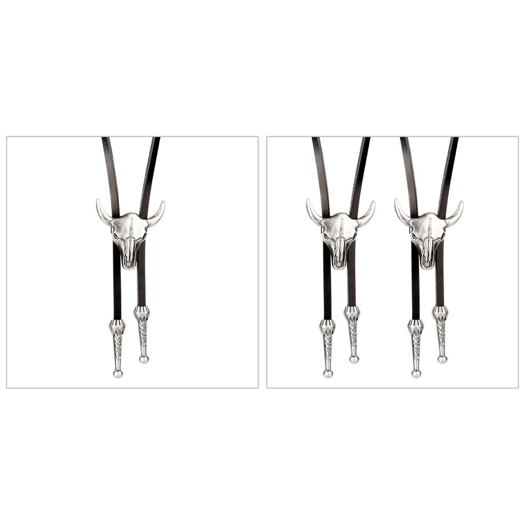 Vintage Western Cowboy Bolo Krawatte Kuhkopf Krawatte Punk Halskette Kostümzubehör Amerikanische Bola Krawatte Western