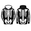 Halloween Skeleton Bone 3D Print Hoodie Unisex Pullover Sweatshirt Horror Cosplay Party Casual Streetwear Costume Tops
