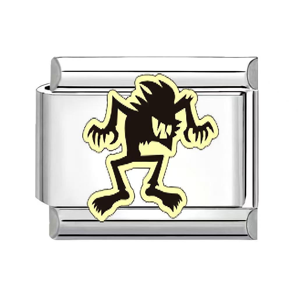 Unisex Gothic Modular Halloween Bracelet - Italian Spliced Titanium Steel Design