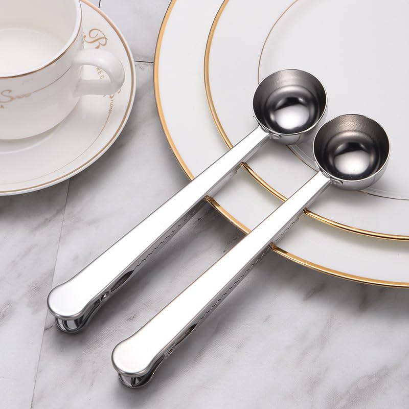 [Zixui] Coffee Measuring Spoon, Kitchen Tool with Clip, for Tea, Granulated Sugar, Flour, Milk Powder, Spices, Kitchen, Cafe, Restaurant, Office