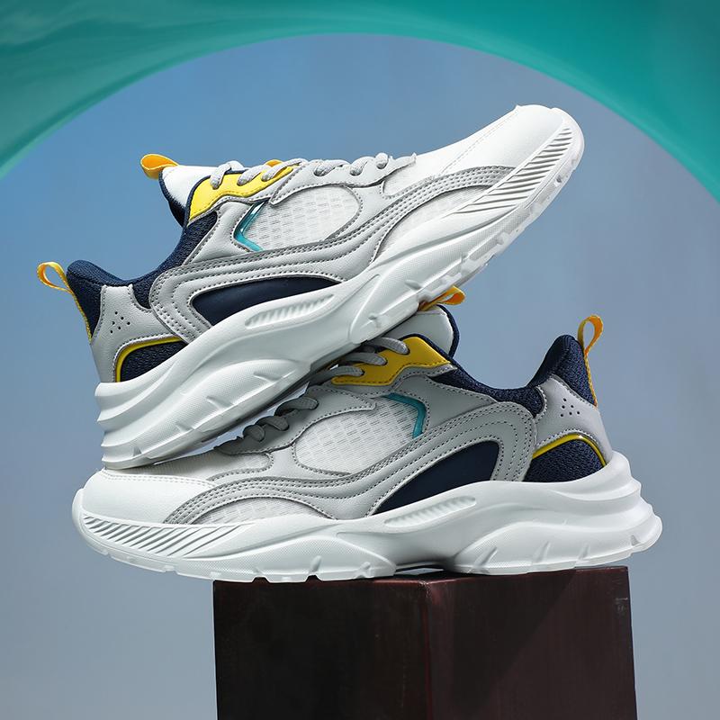Mens Shoes Sneakers Lace Up 2025 New Spring Breathable Casual Sneakers Leisure Soled Comfort Non Slip Outdoor Running Shoes