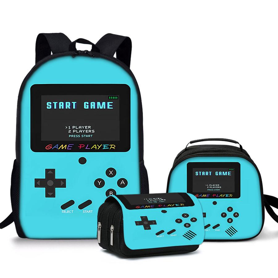 Heet 3-delig Set Spelconsole Eenvoudige Stijl Lichtgewicht Jongens/Meisjes Cadeau 2D Cartoon Grote Capaciteit Tieners Laptop Rugzak Vrouwen Mannen