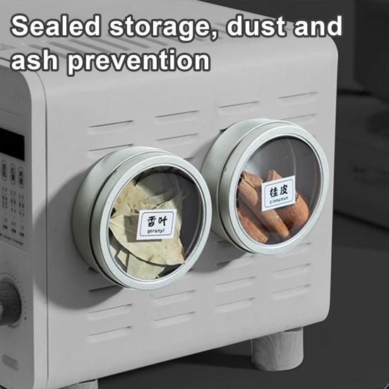 Magnetic Spice Tins with Lids Tinplate Kitchen Seasoning Box for Refrigerator Use, Airtight Mini Spice Canister with Label Stickers