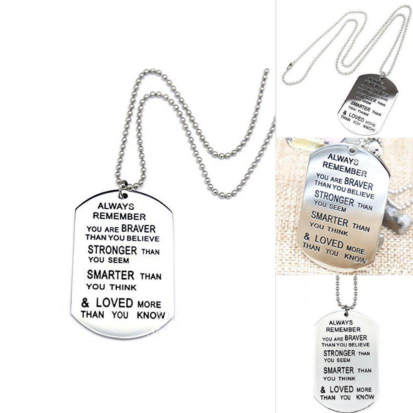 Timeless Design Stainless Steel Pendant Necklace Always Remember For Friends