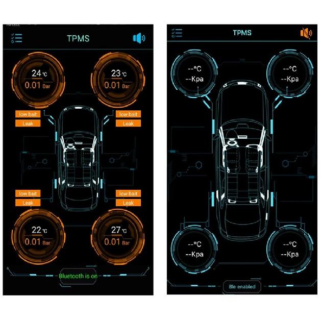 For Android iOS BLE TPMS Car Tire Pressure Sensor Waterproof Internal External Alarm Tire Pressure Sensors Bluetooth 5.0