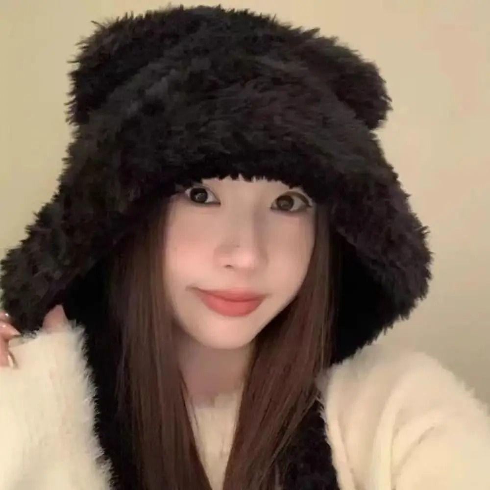 Soft Ear Protection Hat Korean Style Cute Cat Ear Hat Versatile Plush Pullover Hats Girls