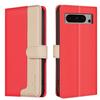 Two Color Patchwork Style Splicing Design PU Leather Flip Stand Wallet Phone Bag Case for Google Pixel 8,Pixel 8a,Pixel 8 Pro,Pixel 9,Pixel 9 Pro