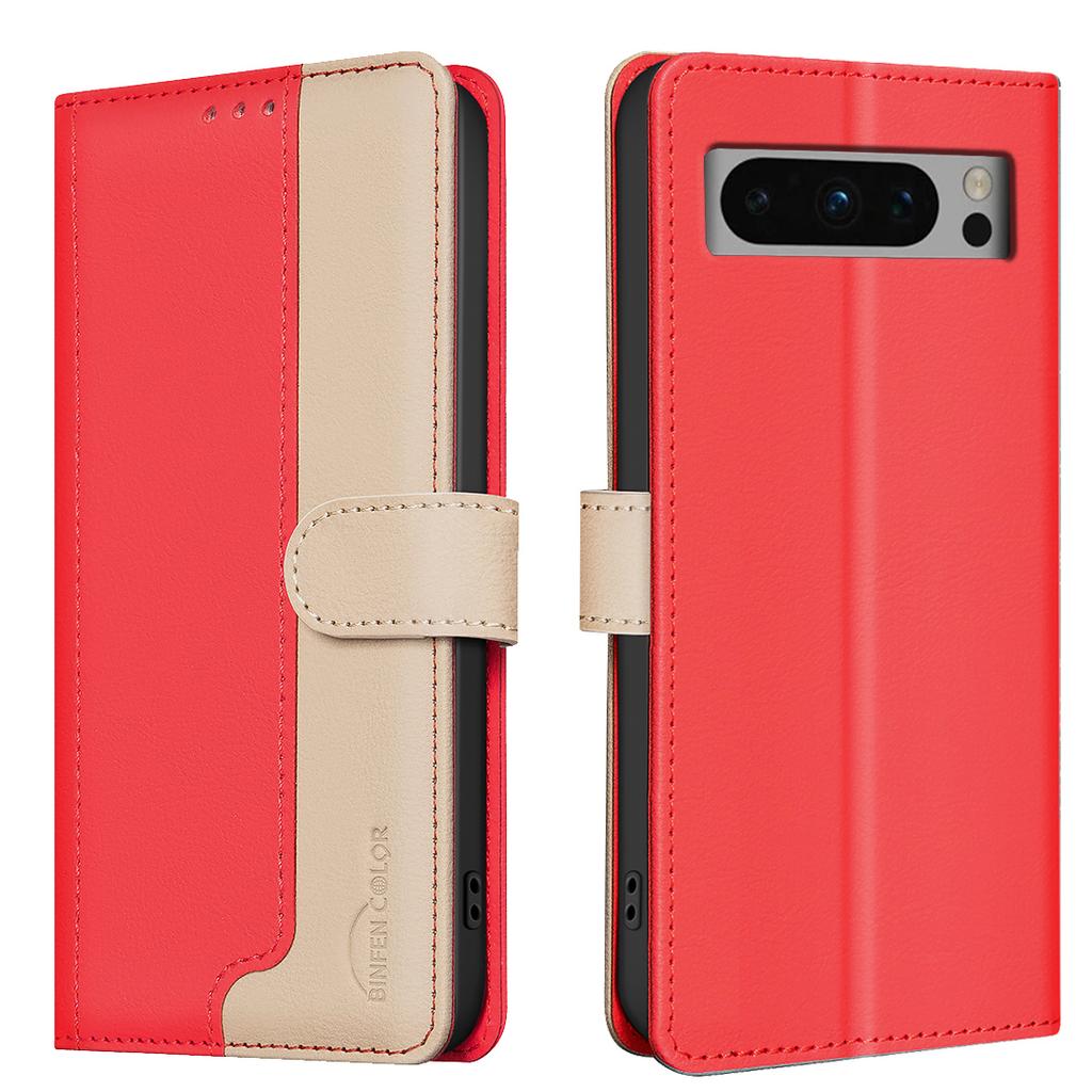 Two Color Patchwork Style Splicing Design PU Leather Flip Stand Wallet Phone Bag Case for Google Pixel 8,Pixel 8a,Pixel 8 Pro,Pixel 9,Pixel 9 Pro