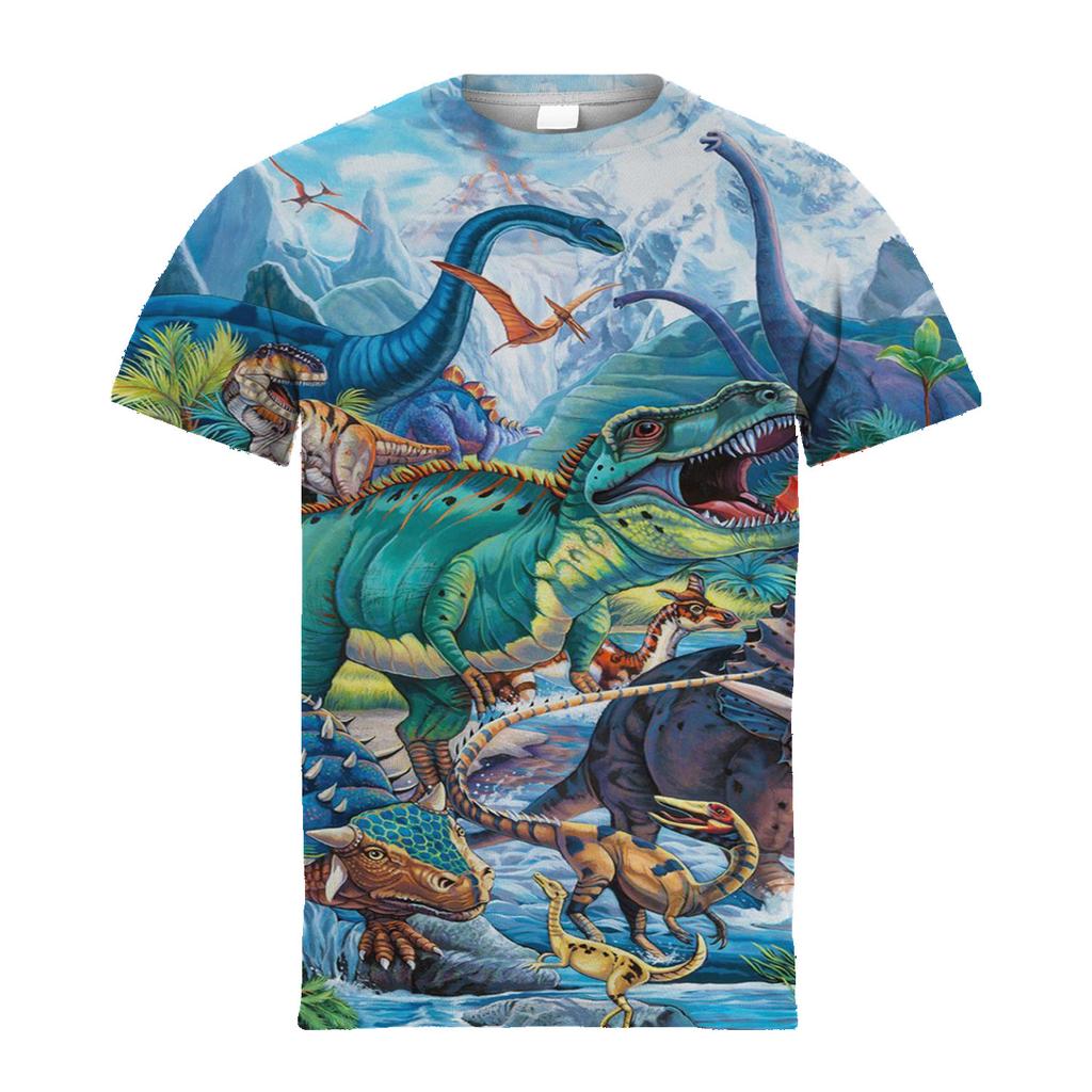 2024 Kids Girl Boy Clothes Dinosaur T-Shirt Summer Short Sleeve Tees Boy Clothes Casual Comfy T Shirt Tops Children's Clothing