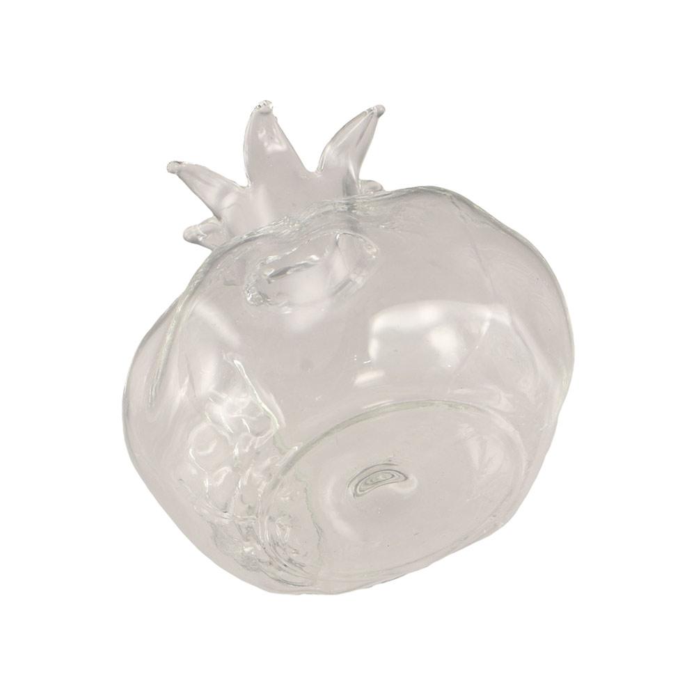 Mini Röd Granatäpple Glasvas Granatäpple Glas Hydroponisk Blomster vas Transparent Hammarslagen Mönster Frukt Vas Skrivbords