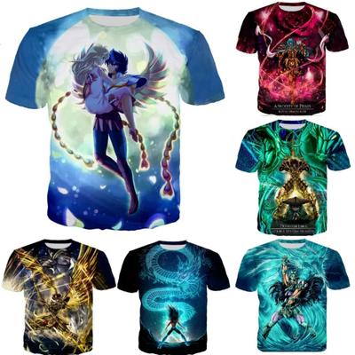 Anime The Knights of The Zodiac Saint Seiya 3D Geprint T-shirt Voor Mannen Vrouwen Korte Mouw Harajuku Stijl Tops Trend Kind Y2k T-shirts