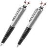 2pcs Shocking Pen Fun Toy Joke To Friend Electric Shock Pencil Trick Prank Gag Gadget For Fool's Day