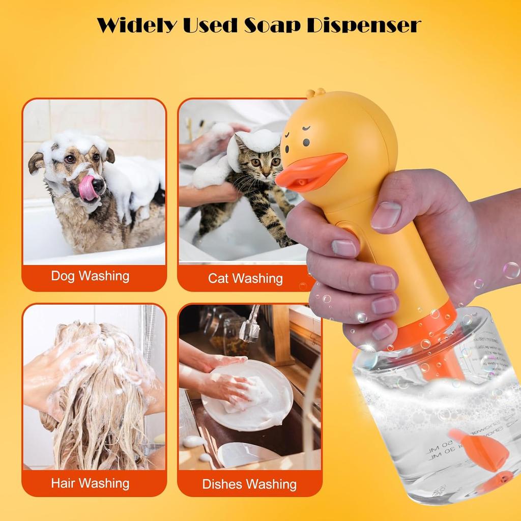 Electric Foaming Shampoo Dispenser for Dog and Cat Bathing, Rechargeable Soap Foaming Machine for Pet Bathing, Bathroom, Kitchen Sink, Toilet
