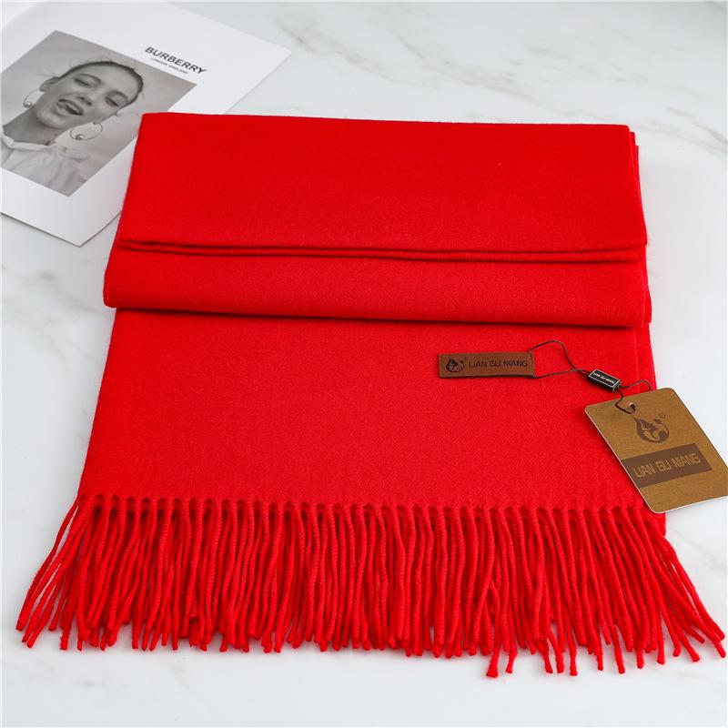 Scarf Imitation Cashmere 29 Colors Thick Warm Solid Color Scarf Shawl Women'S Winter Fashion Tassel Versatile Scarf Men