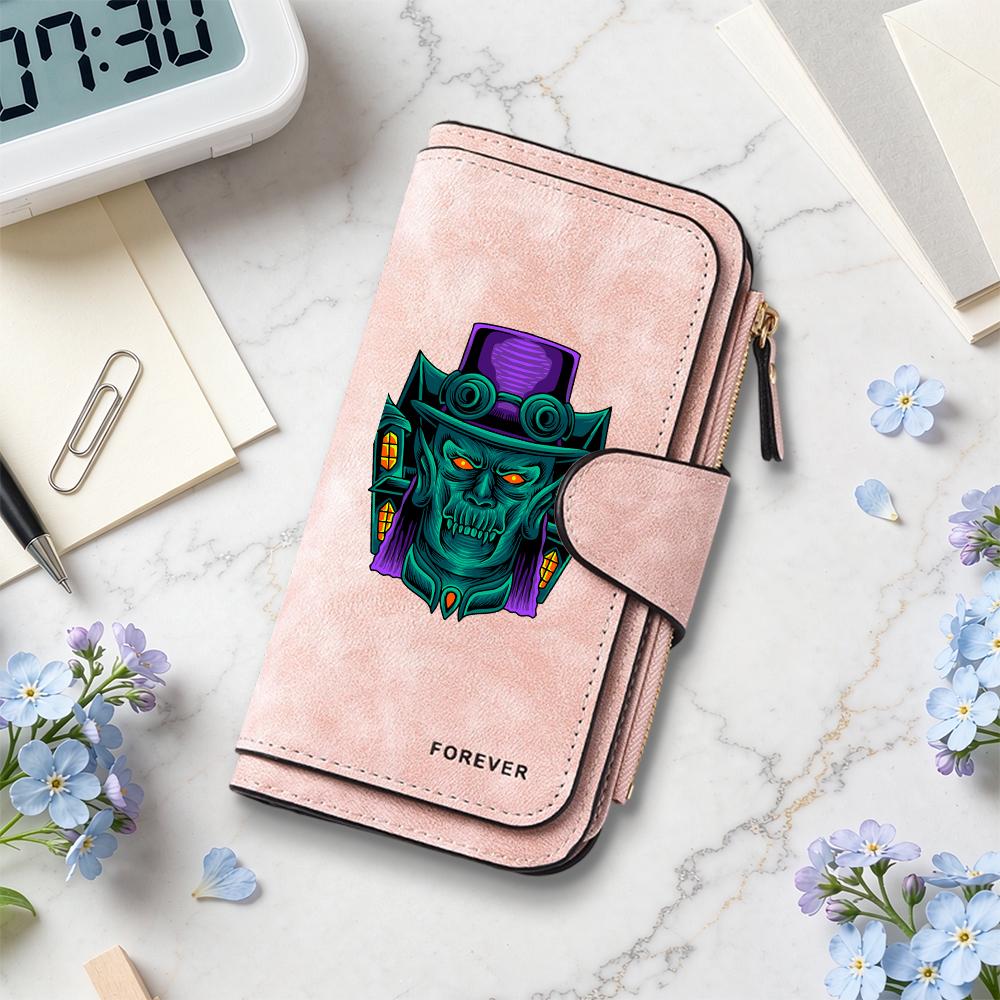 Gothic Demon Pattern Long Wallet Fashion Casual Card Holder Large Capacity Portable Purse for Daily Use