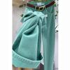 Jeansy damskie Vintage Plus Size Spring Wide Leg Jeans z wysokim stanem i prostymi nogawkami sięgającymi do ziemi