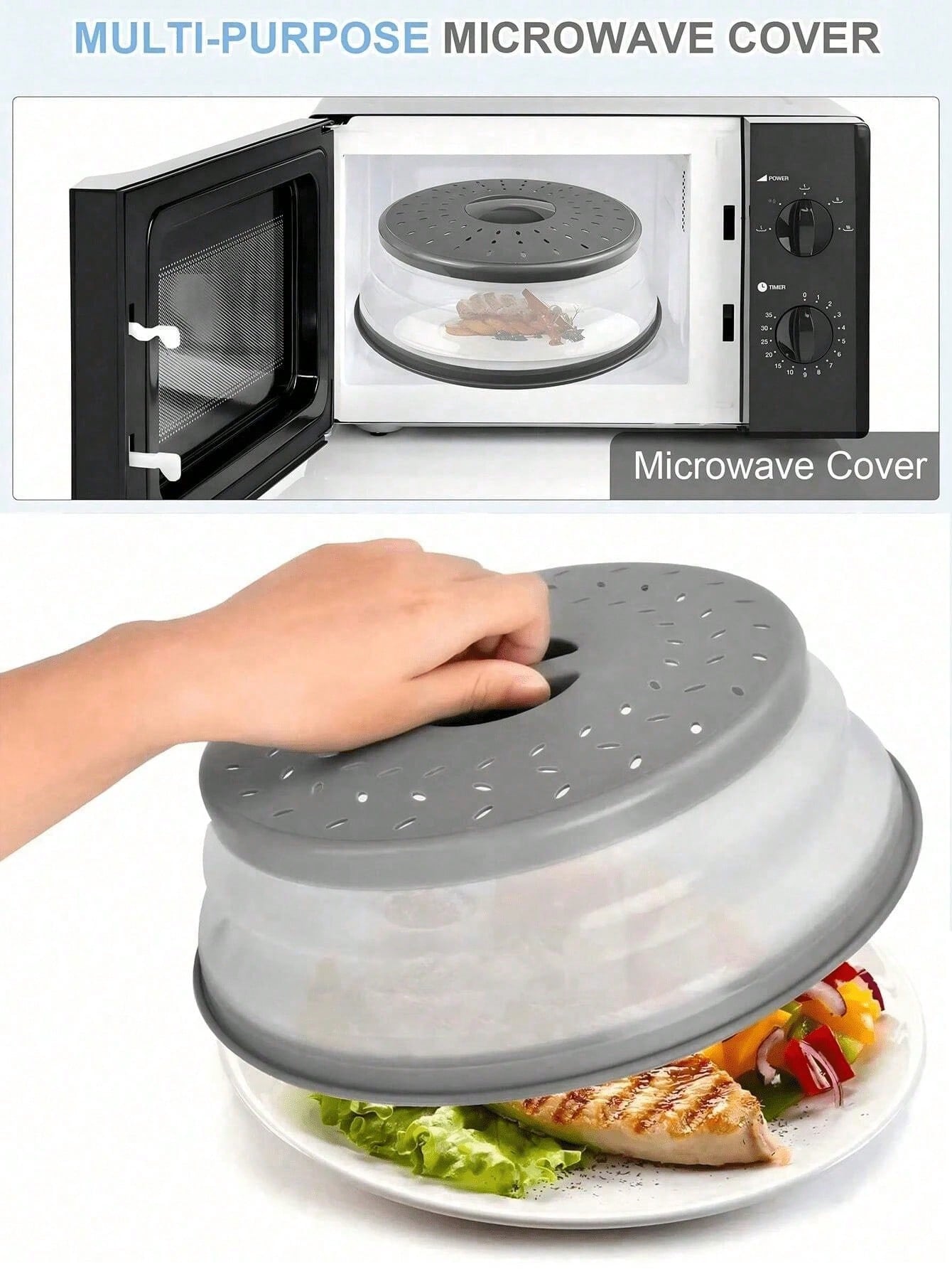 Silicone Microwave Splash Guard, Food And Fruit Drain Microwave Cover, Microwave Food Cover, Microwave Plate Cover, Microwave Lid 1pc