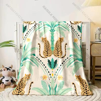 6 Sizes Belize Leopard Print Blanket Warm Soft and Comfortable Home Travel Blanket Sofa Bedding Cover Blankets Gift for Friends