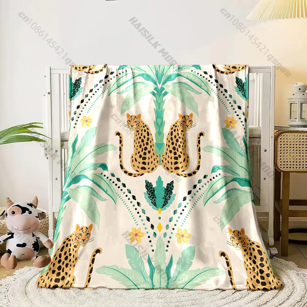 6 Sizes Belize Leopard Print Blanket Warm Soft and Comfortable Home Travel Blanket Sofa Bedding Cover Blankets Gift for Friends