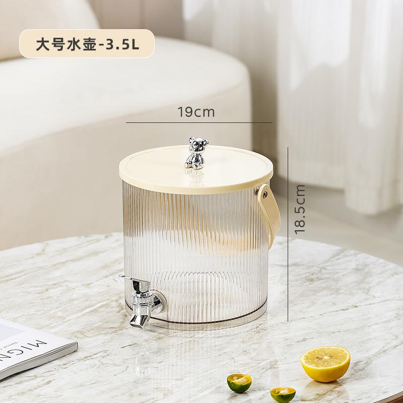 

5L/3.5L Cold Water Kettle with Faucet Large Capacity Beer Beverage Dispenser Easy Clean Juice Container for Summer Party Kitchen