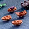 8Pcs Resins Miniature Boats Figurines Jiangnan Styles Decorative Ornaments for Garden Landscape and Desktop Shelf Decors