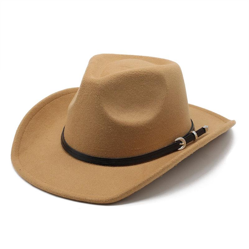 British Felt Hat Retro Top Hat Woolen Men'S And Women'S Western Cowboy Hat, Felt Hat