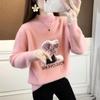 Golden Mink Half High Neck Sweater for Women Loose Long Sleeve Pullover Knitwear Autumn and Winter Pullover Sweater Female