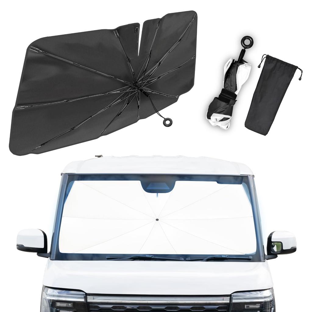 SEIWA Radicool Sunshade Strongest Radiant Cooling Car Front S Size Windshield W1300mm x IMP428 Umbrella Shaftless Shaft Prevents Damage to