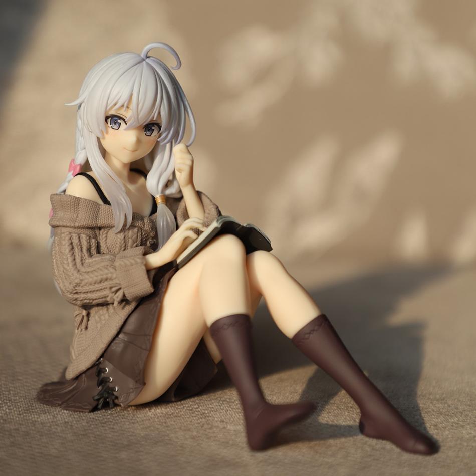 15cm The Journey of Elaina Anime Figure Knit Dress Witch Elaina Action Figure PVC Collection Model Doll Toys for Christmas Gifts