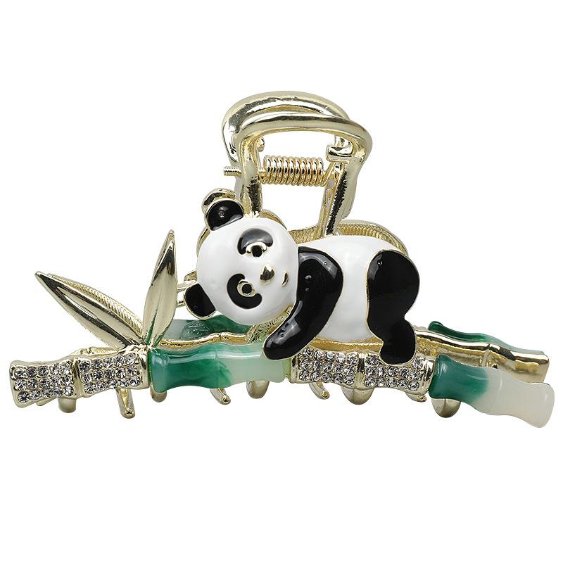 Haarspange mit Panda-Bambusknoten