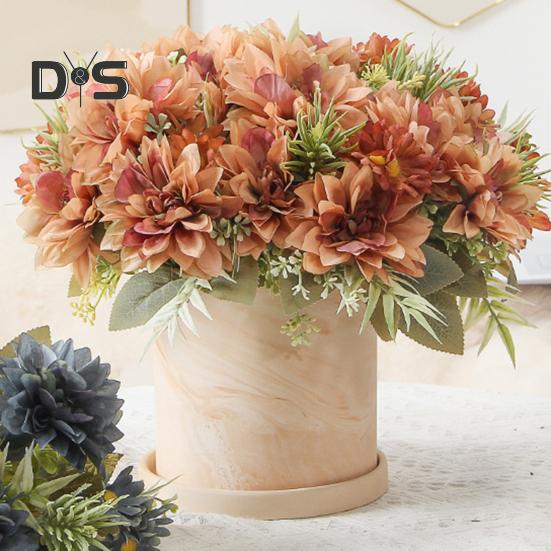 Simulated Flower Bouquet 5 Forks Flower Leaves Artificial Bouquet Realistic Silk Flowers Indoor Outdoor Decoration