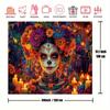 1 oversized polyester candy skull tapestry  vibrant Dead Wall Day decoration  Mexican carnival party background