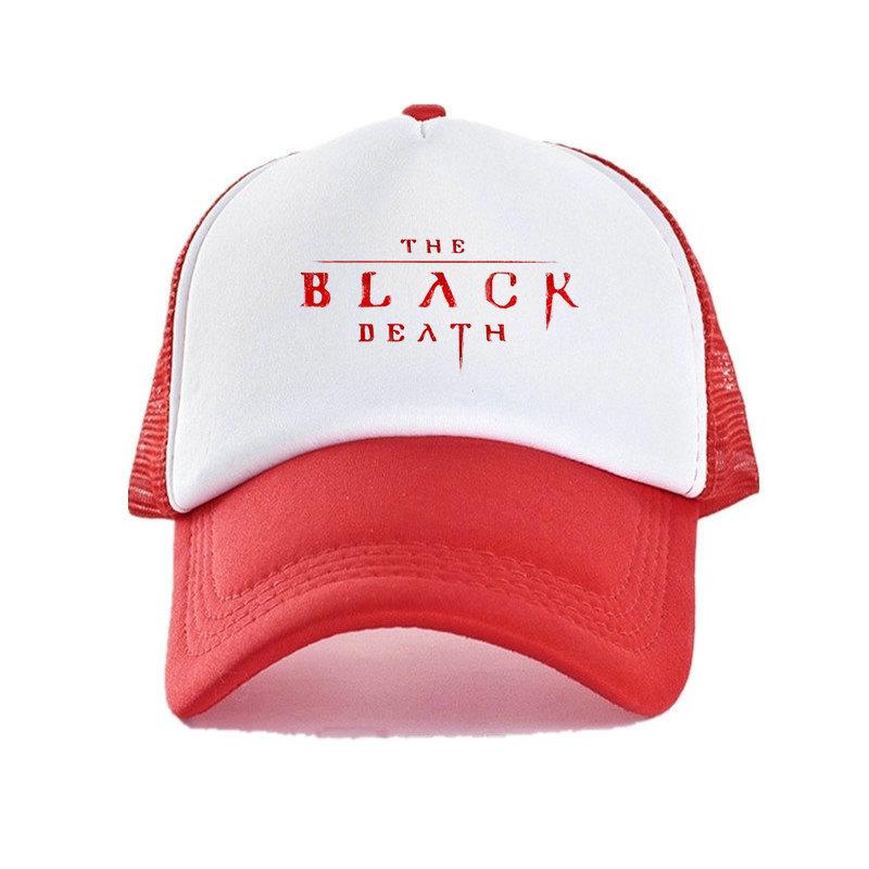 Der schwarze Tod-Sommerhut, mittelalterliches Leben, Überleben, Spiel, Hüte, Kappe, Unisex, gefallener Schädel, Trucker-Kappe, grausame Krankheit, Baseballkappe, YY462