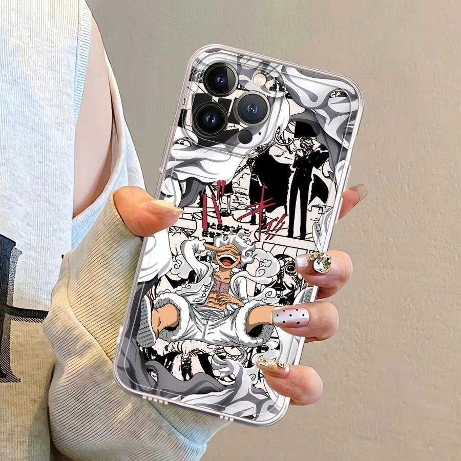 

Чехол для iPhone 7 8 12 Mini 13 12 11 Pro MAX 16 15 14 Plus XR 16e Мягкая накладка на телефон O-One Piece Луффи 5-я передача iPhone 15 Pro