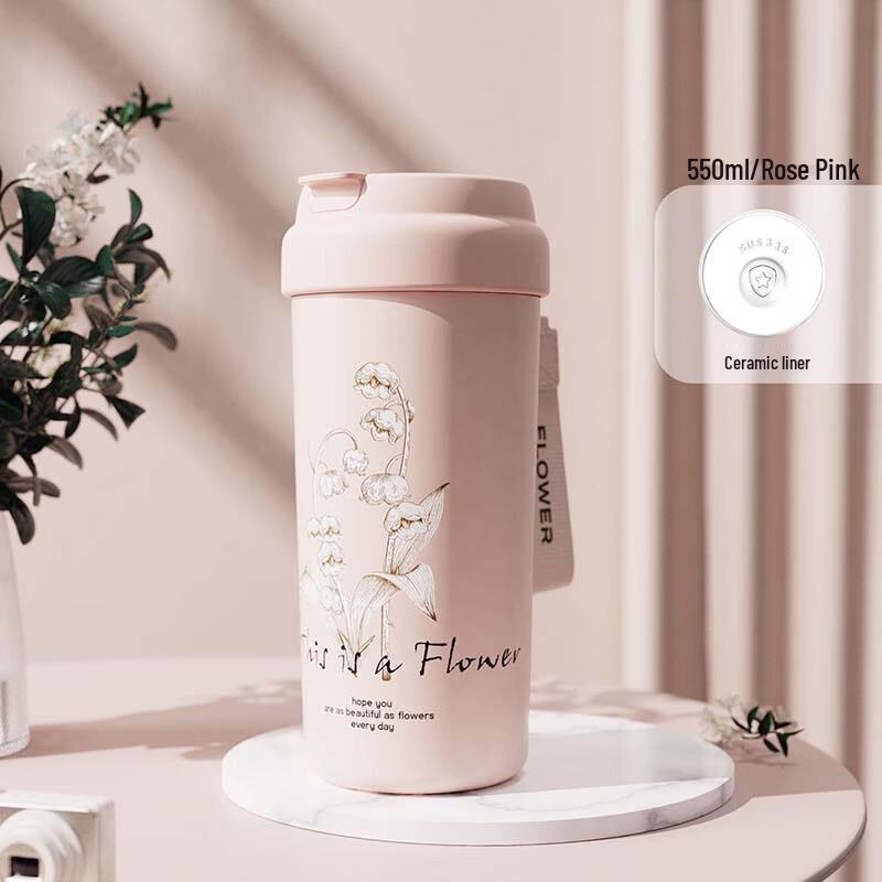 

ZISIZ Grid Collection Ceramic Lined Insulated Coffee Mug