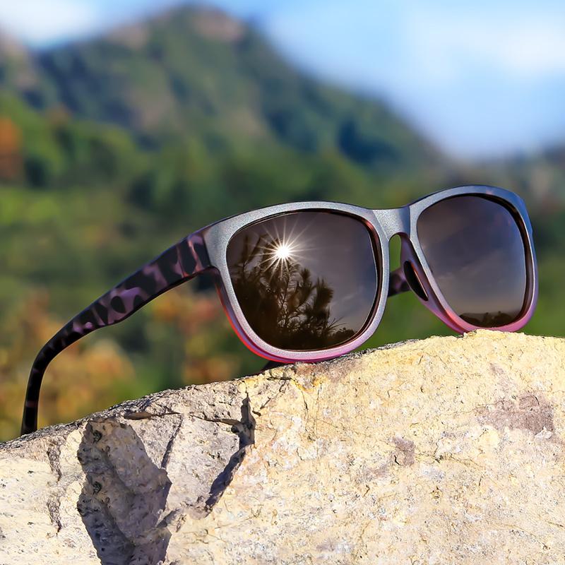 

1 Pair Unisex Polarized Square Fashion Sunglasses - Lightweight Purple Glitter Frame, TAC Lenses for Outdoor Sports & Fashion леопардовий