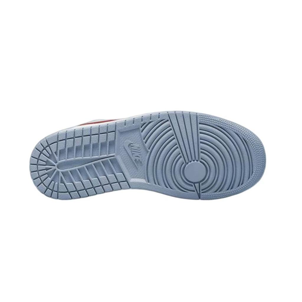 Jordan Air Jordan 1 Slip Resistant Abrasion Resistant Low top Vintage Basketball Shoes Women's White Blue DC0774-164(Team59-)